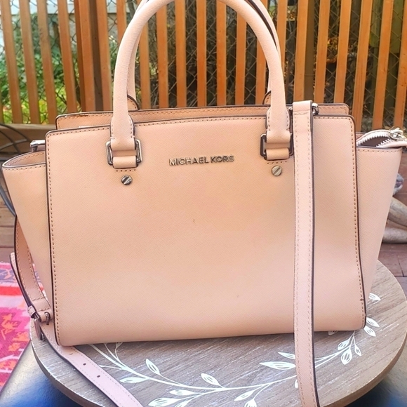 Michael Kors Pink Saffiano Leather Sachel with Removable Shoulder Strap - Picture 1 of 9